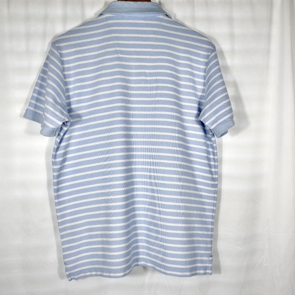 Men's | Nautica | Light Blue Horizontal Striped Polo Shirt Top - Picture 7 of 12